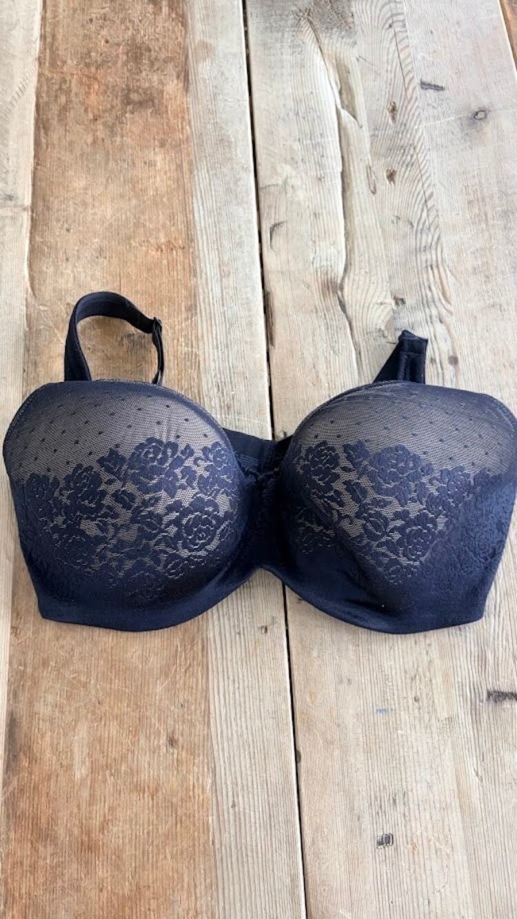 SOMA Black Floral Lace 36G Stunning Support Balconette Bra